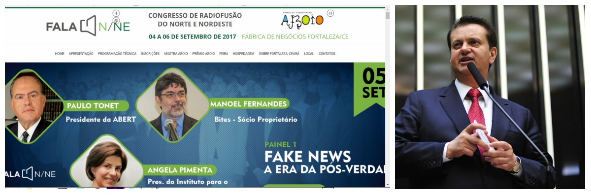 O ministro da Ciência, Tecnologia, Inovações e Comunicações Gilberto Kassab,(PSD) deve participar hoje, em Fortaleza, da solenidade de abertura do Fala Norte/Nordeste - Congresso de Radiodifusão do Norte e Nordeste. O congresso tem como tema "Inteligência Criativa Para a Geração de Negócios da Comunicação”. Na oportunidade será apresentada a nova edição do Guia Acert de Rádio e Televisão, com informações completas relacionadas às emissoras cearenses. O congresso prossegue até o dia 6, com programação de palestras e workshops (Foto: Fatima 247) O ministro da Ciência, Tecnologia, Inovações e Comunicações Gilberto Kassab,(PSD) deve participar hoje, em Fortaleza, da solenidade de abertura do Fala Norte/Nordeste - Congresso de Radiodifusão do Norte e Nordeste. O congresso tem como tema "Inteligência Criativa Para a Geração de Negócios da Comunicação”. Na oportunidade será apresentada a nova edição do Guia Acert de Rádio e Televisão, com informações completas relacionadas às emissoras cearenses. O congresso prossegue até o dia 6, com programação de palestras e workshops