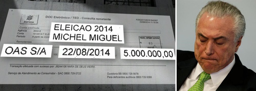 A Globonews noticiou nesta segunda-feira 19 ter tido acesso a cópias de cheques de R$ 500 mil das empresas OAS e JBS que passaram pela conta de Michel Temer durante a campanha presidencial de 2014; um dos cheques financiou a campanha de Henrique Eduardo Alves (PMDB-RN) ao governo do Rio Grande do Norte e é fruto de propina, segundo a Polícia Federal (Foto: Gisele Federicce) A Globonews noticiou nesta segunda-feira 19 ter tido acesso a cópias de cheques de R$ 500 mil das empresas OAS e JBS que passaram pela conta de Michel Temer durante a campanha presidencial de 2014; um dos cheques financiou a campanha de Henrique Eduardo Alves (PMDB-RN) ao governo do Rio Grande do Norte e é fruto de propina, segundo a Polícia Federal