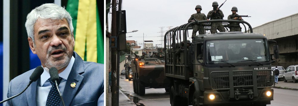 Para o líder da oposição no Senado, Humberto Costa (PT-PE) , o governo Michel Temer abandonou a área da segurança nacional com o contingenciamento de 44% dos recursos imposto às Forças Armadas; "Segundo o comando da corporação, os recursos disponíveis só serão suficientes para cobrir os gastos até este mês. Depois disso, veremos um verdadeiro caos e desmonte no Exército, Marinha e Aeronáutica", denunciou o líder da oposição no Senado, Humberto Costa (PT-PE); "Com esse corte de quase 50% que Temer deu nas corporações, teremos menos de 5% das nossas fronteiras protegidas pelos militares", completou (Foto: Paulo Emílio) Para o líder da oposição no Senado, Humberto Costa (PT-PE) , o governo Michel Temer abandonou a área da segurança nacional com o contingenciamento de 44% dos recursos imposto às Forças Armadas; "Segundo o comando da corporação, os recursos disponíveis só serão suficientes para cobrir os gastos até este mês. Depois disso, veremos um verdadeiro caos e desmonte no Exército, Marinha e Aeronáutica", denunciou o líder da oposição no Senado, Humberto Costa (PT-PE); "Com esse corte de quase 50% que Temer deu nas corporações, teremos menos de 5% das nossas fronteiras protegidas pelos militares", completou