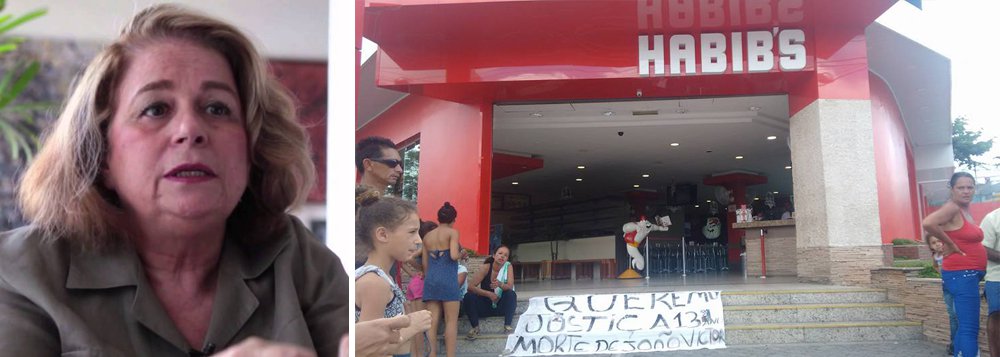 "Que horror a atitude do Habbib's. Espancarem uma criança frágil provocando sua morte.Corações de ferro.Não passo mais nem na porta. Boicote!", postou a jornalista; o adolescente João Victor de Souza Carvalho morreu no último domingo 26 após uma suposta agressão de seguranças da rede de restaurantes de uma unidade da Vila Nova Cachoeirinha, em São Paulo; familiares pedem justiça (Foto: Gisele Federicce) "Que horror a atitude do Habbib's. Espancarem uma criança frágil provocando sua morte.Corações de ferro.Não passo mais nem na porta. Boicote!", postou a jornalista; o adolescente João Victor de Souza Carvalho morreu no último domingo 26 após uma suposta agressão de seguranças da rede de restaurantes de uma unidade da Vila Nova Cachoeirinha, em São Paulo; familiares pedem justiça