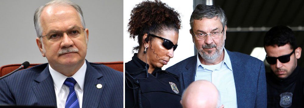Advogados do ex-ministro Antonio Palocci entraram com um recurso no STF para que o Habeas Corpus impetrado por ele seja analisado pela Segunda Turma, e não pelo plenário, como determinou o ministro Edson Fachin, ao negar a soltura do ex-ministro; a decisão de Fachin gerou irritação generalizada entre os membros da Segunda Turma; segundo a coluna Painel, da Folha, integrantes e assessores da corte não economizaram críticas a Fachin, dizendo que ele deu provas de que não tem "calosidade" para ocupar a posição em que está (Foto: Aquiles Lins) Advogados do ex-ministro Antonio Palocci entraram com um recurso no STF para que o Habeas Corpus impetrado por ele seja analisado pela Segunda Turma, e não pelo plenário, como determinou o ministro Edson Fachin, ao negar a soltura do ex-ministro; a decisão de Fachin gerou irritação generalizada entre os membros da Segunda Turma; segundo a coluna Painel, da Folha, integrantes e assessores da corte não economizaram críticas a Fachin, dizendo que ele deu provas de que não tem "calosidade" para ocupar a posição em que está