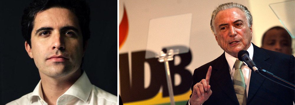 O colunista Bernardo Mello Franco afirmou neste domingo, 26, que o potencial das revelações feitas pelo empresário José Yunes, melhor amigo e ex-assessor de Michel Temer, de que serviu de mula para receber um pacote de dinheiro enviado a pedido de Eliseu Padilha tem derrubar de vez o cambaleante Temer; "Com ministros sendo abatidos como moscas, o governo Temer começa a lembrar o governo Dilma em sua fase terminal. Depois da mula e do preposto, talvez esteja se aproximando a hora do chefe", diz (Foto: Aquiles Lins) O colunista Bernardo Mello Franco afirmou neste domingo, 26, que o potencial das revelações feitas pelo empresário José Yunes, melhor amigo e ex-assessor de Michel Temer, de que serviu de mula para receber um pacote de dinheiro enviado a pedido de Eliseu Padilha tem derrubar de vez o cambaleante Temer; "Com ministros sendo abatidos como moscas, o governo Temer começa a lembrar o governo Dilma em sua fase terminal. Depois da mula e do preposto, talvez esteja se aproximando a hora do chefe", diz