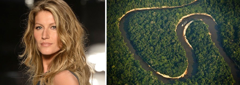 "VERGONHA!Estão leiloando nossa Amazônia! Não podemos destruir nossas áreas protegidas em prol de interesses privados", postou a modelo internacional em seu Twitter, sobre decreto assinado por Michel Temer que extingue a Reserva Nacional do Cobre e Associados (Renca), localizada entre o Amapá e o Pará (Foto: Gisele Federicce) "VERGONHA!Estão leiloando nossa Amazônia! Não podemos destruir nossas áreas protegidas em prol de interesses privados", postou a modelo internacional em seu Twitter, sobre decreto assinado por Michel Temer que extingue a Reserva Nacional do Cobre e Associados (Renca), localizada entre o Amapá e o Pará