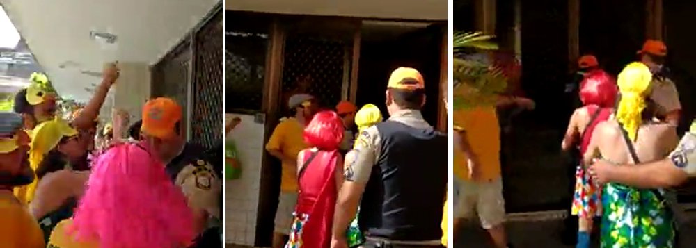 Um vídeo viralizou nas redes sociais neste sábado 25 ao mostrar policiais militares de Pernambuco entrando em um prédio no centro do Recife para apreender material do bloco de carnaval "Troça Carnavalesca Empatando Tua Vista"; o bloco, que é crítico ao governo de Michel Temer e aos gestores de Pernambuco, Paulo Câmara, e do Recife, Geraldo Júlio, ambos do PSB, iria desfilar durante o Galo da Madrugada; "Policiais sem mandado, sem base legal, apreenderam fantasias. Em 2017", denunciou a troça; confira os vídeos (Foto: Aquiles Lins) www.brasil247.com - Um vídeo viralizou nas redes sociais neste sábado 25 ao mostrar policiais militares de Pernambuco entrando em um prédio no centro do Recife para apreender material do bloco de carnaval "Troça Carnavalesca Empatando Tua Vista"; o bloco, que é crítico ao governo de Michel Temer e aos gestores de Pernambuco, Paulo Câmara, e do Recife, Geraldo Júlio, ambos do PSB, iria desfilar durante o Galo da Madrugada; "Policiais sem mandado, sem base legal, apreenderam fantasias. Em 2017", denunciou a troça; confira os vídeos