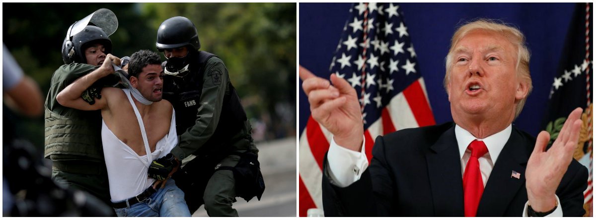 "Trump e o nosso governo golpista estão ameaçando transformar a América do Sul num novo Oriente Médio. Não há dúvida de que a aposta insensata no acirramento do conflito interno daquele país e a ameaça aberta de uma intervenção militar tendem a desestabilizar todo o subcontinente", escreve o colunista Marcelo Zero, especialista em assuntos internacionais; para ele, "o governo do golpe está brincando com fogo. Uma intervenção aberta dos EUA no conflito como sugere Trump, ainda que não seja militar, acarretará efeitos terríveis"; "A Venezuela está à beira de uma guerra civil aberta de consequências imprevisíveis não apenas para o nosso vizinho, mas também para o nosso subcontinente como um todo. A alternativa ao diálogo e ao entendimento político é um banho de sangue", prevê (Foto: Marcelo Zero) "Trump e o nosso governo golpista estão ameaçando transformar a América do Sul num novo Oriente Médio. Não há dúvida de que a aposta insensata no acirramento do conflito interno daquele país e a ameaça aberta de uma intervenção militar tendem a desestabilizar todo o subcontinente", escreve o colunista Marcelo Zero, especialista em assuntos internacionais; para ele, "o governo do golpe está brincando com fogo. Uma intervenção aberta dos EUA no conflito como sugere Trump, ainda que não seja militar, acarretará efeitos terríveis"; "A Venezuela está à beira de uma guerra civil aberta de consequências imprevisíveis não apenas para o nosso vizinho, mas também para o nosso subcontinente como um todo. A alternativa ao diálogo e ao entendimento político é um banho de sangue", prevê