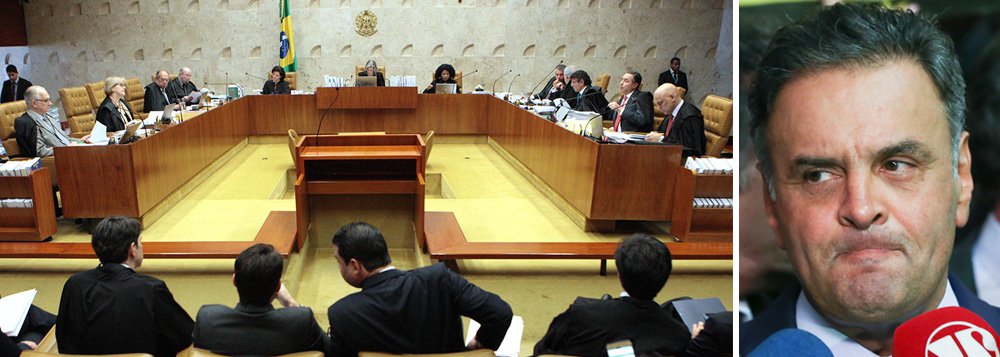 para reduzir a tensão com o Congresso, o plenário do STF deverá decidir na próxima quarta-feira que não cabe à corte a adoção de eventuais medidas cautelares contra parlamentares, como o afastamento de suas atividades legislativas, segundo a agência Reuters; decisão, que deverá ser tomada por uma maioria apertada, terá repercussão direta no caso do senador Aécio Neves (PSDB-MG), afastado novamente da Casa na terça-feira da semana passada em julgamento na 1ª Turma do STF (Foto: Paulo Emílio) para reduzir a tensão com o Congresso, o plenário do STF deverá decidir na próxima quarta-feira que não cabe à corte a adoção de eventuais medidas cautelares contra parlamentares, como o afastamento de suas atividades legislativas, segundo a agência Reuters; decisão, que deverá ser tomada por uma maioria apertada, terá repercussão direta no caso do senador Aécio Neves (PSDB-MG), afastado novamente da Casa na terça-feira da semana passada em julgamento na 1ª Turma do STF