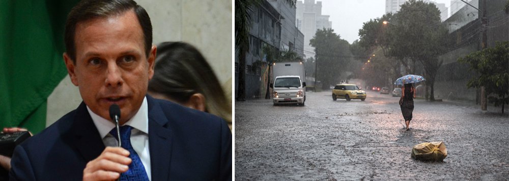 Administração João Doria (PSDB0 utilizou apenas 56% da verba destinada a manutenção do sistema de enfrentamento aos problemas causados pelas chuvas como limpeza de bueiros, canaletas, piscinões e córregos; valor de R$ 84,2 milhões é o menor desde 2012; Doria também gastou somente 12% das verbas previstas no Orçamento deste ano para o controle de cheias; no ano passado, até o mês de outubro, a administração municipal havia gasto R$ 120,9 milhões. Os investimentos em 2017 só encontram equivalência em 20103, quando a prefeitura gastou R$ 78,9 milhões entre janeiro e outubro (Foto: Paulo Emílio) Administração João Doria (PSDB0 utilizou apenas 56% da verba destinada a manutenção do sistema de enfrentamento aos problemas causados pelas chuvas como limpeza de bueiros, canaletas, piscinões e córregos; valor de R$ 84,2 milhões é o menor desde 2012; Doria também gastou somente 12% das verbas previstas no Orçamento deste ano para o controle de cheias; no ano passado, até o mês de outubro, a administração municipal havia gasto R$ 120,9 milhões. Os investimentos em 2017 só encontram equivalência em 20103, quando a prefeitura gastou R$ 78,9 milhões entre janeiro e outubro