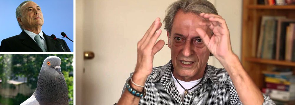"Temer parece pombo de catedral: peito estufado e só faz cagada!", diz o colunista José Simão; ontem, Michel Temer foi apontado pela Polícia Federal como chefe do quadrilhão e o STF autorizou novo inquérito por propinas no porto de Santos (Foto: Leonardo Attuch) "Temer parece pombo de catedral: peito estufado e só faz cagada!", diz o colunista José Simão; ontem, Michel Temer foi apontado pela Polícia Federal como chefe do quadrilhão e o STF autorizou novo inquérito por propinas no porto de Santos