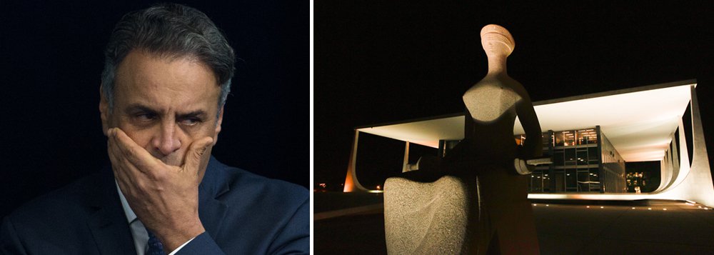 Responsável pelo golpe que destruiu a economia e a imagem do Brasil, colocando no poder Michel Temer, denunciado como chefe de quadrilha, o senador Aécio Neves (PSDB-MG) mostrou nesta sexta-feira que ainda manda muito no País, embora seja rejeitado por mais de 90% dos brasileiros; em razão da viagem de férias de seu advogado a Portugal, ele pediu ao Supremo Tribunal Federal que seu pedido de prisão, engavetado há mais um mês, fosse novamente adiado; o procurador Rodrigo Janot pediu a prisão de Aécio em razão das malas de R$ 2 milhões da JBS entregues a seu primo (Foto: Aquiles Lins) Responsável pelo golpe que destruiu a economia e a imagem do Brasil, colocando no poder Michel Temer, denunciado como chefe de quadrilha, o senador Aécio Neves (PSDB-MG) mostrou nesta sexta-feira que ainda manda muito no País, embora seja rejeitado por mais de 90% dos brasileiros; em razão da viagem de férias de seu advogado a Portugal, ele pediu ao Supremo Tribunal Federal que seu pedido de prisão, engavetado há mais um mês, fosse novamente adiado; o procurador Rodrigo Janot pediu a prisão de Aécio em razão das malas de R$ 2 milhões da JBS entregues a seu primo