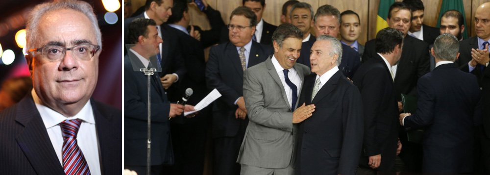 "A evolução da crise política, econômica e social mostra que será impossível se ter um vencedor nesse jogo. Os principais atores já estão mortalmente feridos ou em vias de", diz o jornalista Luis Nassif, em artigo sobre o balanço do golpe liderado por Aécio Neves, que pode ser preso hoje, que colocou no poder Michel Temer, acusado de ser chefe de quadrilha; "Chega-se, assim, àqueles momentos de impasse, em que a guerra leva a um jogo de perde-perde" (Foto: Leonardo Attuch) "A evolução da crise política, econômica e social mostra que será impossível se ter um vencedor nesse jogo. Os principais atores já estão mortalmente feridos ou em vias de", diz o jornalista Luis Nassif, em artigo sobre o balanço do golpe liderado por Aécio Neves, que pode ser preso hoje, que colocou no poder Michel Temer, acusado de ser chefe de quadrilha; "Chega-se, assim, àqueles momentos de impasse, em que a guerra leva a um jogo de perde-perde"