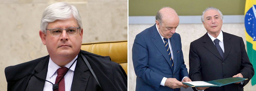 Ainda no comando do Procuradoria-Geral da República, Rodrigo Janot se reuniu com Michel Temer para pedir autorização do governo para uma investigação internacional que envolveria o então ministro das Relações Exteriores José Serra, do PSDB; episódio foi narrado em tom de indignação pelo próprio Janot no mês passado, durante uma reunião de trabalho com procuradores-gerais sul-americanos em Brasília; "Fui ao presidente da República e disse: 'Presidente, como é que nós vamos montar uma equipe conjunta cujo objeto é investigar o chanceler se esse ato deve ser feito pelo chanceler?'", relatou Janot (Foto: Aquiles Lins) Ainda no comando do Procuradoria-Geral da República, Rodrigo Janot se reuniu com Michel Temer para pedir autorização do governo para uma investigação internacional que envolveria o então ministro das Relações Exteriores José Serra, do PSDB; episódio foi narrado em tom de indignação pelo próprio Janot no mês passado, durante uma reunião de trabalho com procuradores-gerais sul-americanos em Brasília; "Fui ao presidente da República e disse: 'Presidente, como é que nós vamos montar uma equipe conjunta cujo objeto é investigar o chanceler se esse ato deve ser feito pelo chanceler?'", relatou Janot