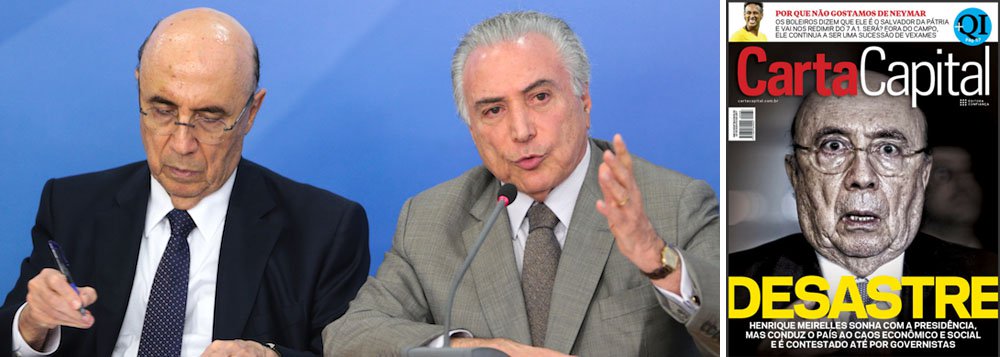 Em situações normais, Henrique Meirelles já teria sido demitido; produziu a maior depressão econômica da história do Brasil, com desemprego recorde, caos nas contas públicas e risco de paralisia de serviços essenciais do Estado; ainda assim, ele é tratado como presidenciável, porque o Brasil foi sequestrado pelo setor financeiro, com o golpe de 2016 (Foto: Leonardo Attuch) Em situações normais, Henrique Meirelles já teria sido demitido; produziu a maior depressão econômica da história do Brasil, com desemprego recorde, caos nas contas públicas e risco de paralisia de serviços essenciais do Estado; ainda assim, ele é tratado como presidenciável, porque o Brasil foi sequestrado pelo setor financeiro, com o golpe de 2016