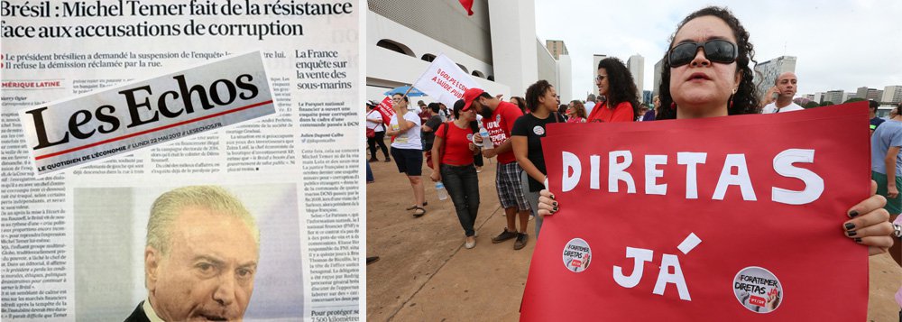 Com chamada de capa, o maior jornal econômico francês, Les Echos, publica três reportagens nesta segunda-feira (22) sobre a crise política no Brasil e as consequências das repetidas denúncias de corrupção envolvendo os políticos brasileiros; ao jornal, a economista-chefe da XP Investimentos, Zeina Latif, diz em entrevista ao jornal que "a única saída para o Brasil é criar um comitê de salvação pública nacional"; já o Le Monde diz que Temer "corre contra o relógio" (Foto: Aquiles Lins) Com chamada de capa, o maior jornal econômico francês, Les Echos, publica três reportagens nesta segunda-feira (22) sobre a crise política no Brasil e as consequências das repetidas denúncias de corrupção envolvendo os políticos brasileiros; ao jornal, a economista-chefe da XP Investimentos, Zeina Latif, diz em entrevista ao jornal que "a única saída para o Brasil é criar um comitê de salvação pública nacional"; já o Le Monde diz que Temer "corre contra o relógio"