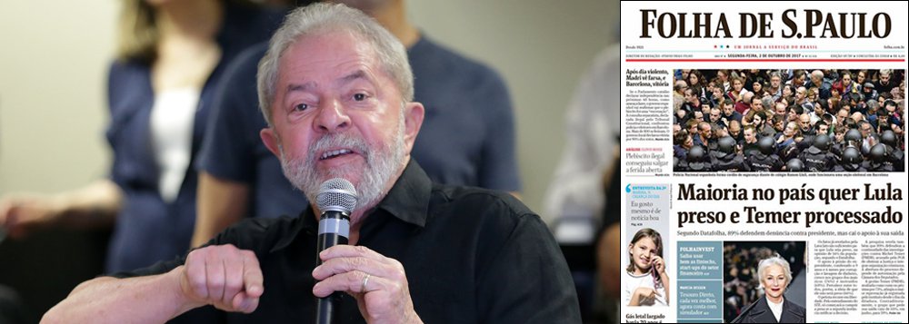 "Numa publicação que lembra os piores momentos de sua história — quando emprestava caminhonetes para o aparato da ditadura que perseguia, prendia e torturava adversários políticos — a pesquisa da Folha sobre apoio de uma parcela da população a uma possível prisão de Lula cumpre duas funções vergonhosas", escreve Paulo Moreira Leite, articulista do 247. "Repetindo uma das mais conhecidas cenas da Bíblia, a primeira função é tentar lavar as mãos do TRF-4, pressionado a condenar Lula com base numa denúncia sem credibilidade sobre o triplex do Guarujá. A outra é criar um instrumento direto de ataque a Lula na campanha presidencial" (Foto: Paulo Moreira Leite) "Numa publicação que lembra os piores momentos de sua história — quando emprestava caminhonetes para o aparato da ditadura que perseguia, prendia e torturava adversários políticos — a pesquisa da Folha sobre apoio de uma parcela da população a uma possível prisão de Lula cumpre duas funções vergonhosas", escreve Paulo Moreira Leite, articulista do 247. "Repetindo uma das mais conhecidas cenas da Bíblia, a primeira função é tentar lavar as mãos do TRF-4, pressionado a condenar Lula com base numa denúncia sem credibilidade sobre o triplex do Guarujá. A outra é criar um instrumento direto de ataque a Lula na campanha presidencial"