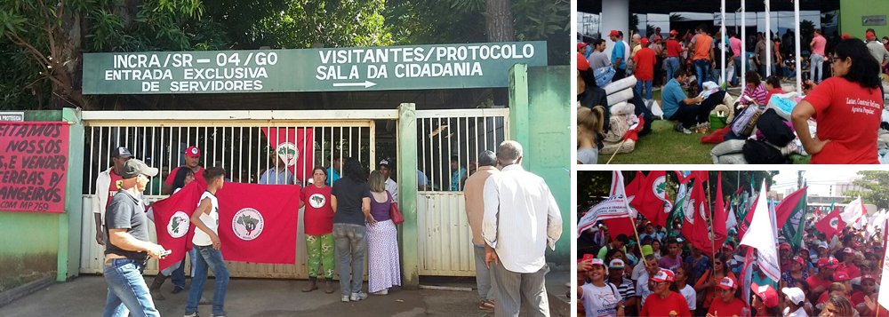 Integrantes do Movimento dos Trabalhadores Rurais Sem Terra (MST) realizam nesta segunda-feira, 17, uma série de ocupações em vários estados do País, como parte da Jornada Nacional de Lutas do MST que ocorre no mês de abril. Os atos são realizados no Dia Internacional da Luta Camponesa, data que relembra o assassinato de 21 Sem Terra durante uma manifestação ocorrida 1996, no município de Eldorado dos Carajás (PA); sedes do Incra foram ocupadas em pelo menos seis estados (Foto: Aquiles Lins) Integrantes do Movimento dos Trabalhadores Rurais Sem Terra (MST) realizam nesta segunda-feira, 17, uma série de ocupações em vários estados do País, como parte da Jornada Nacional de Lutas do MST que ocorre no mês de abril. Os atos são realizados no Dia Internacional da Luta Camponesa, data que relembra o assassinato de 21 Sem Terra durante uma manifestação ocorrida 1996, no município de Eldorado dos Carajás (PA); sedes do Incra foram ocupadas em pelo menos seis estados