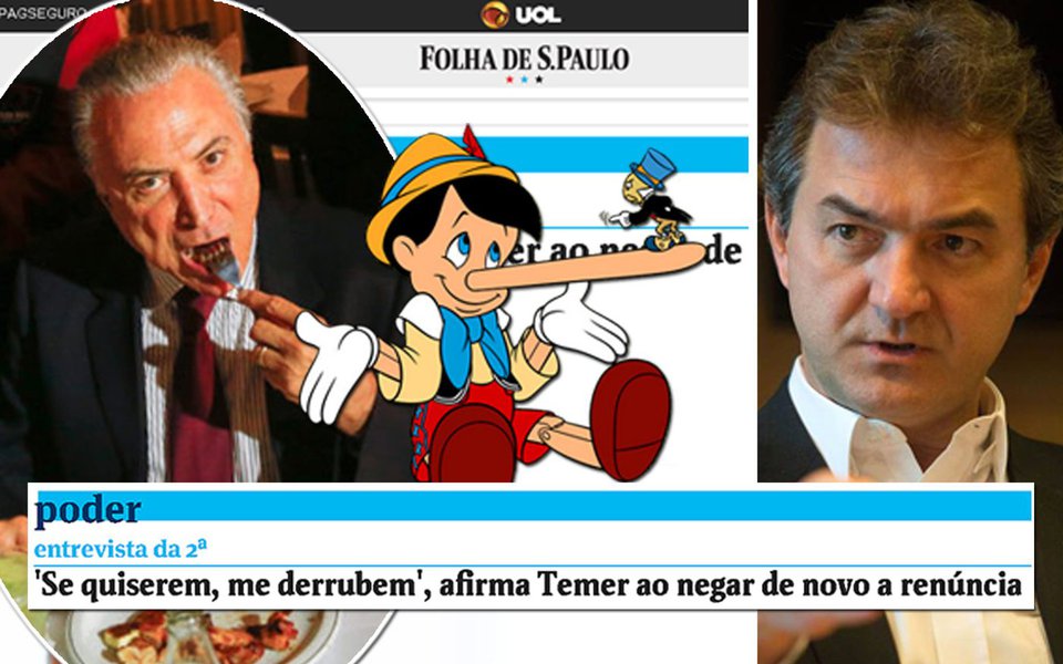 "Michel Temer disse que se reuniu com Joesley Batista por causa da “Operação Carne Fraca”, mas a operação só aconteceria dias depois do encontro. Temer disse que Rodrigo Rocha Loures é pessoa de “boa índole”, e Loures foi flagrado com a mala de R$ 500 mil. Temer disse que não viajou no jatinho de Joesley com Marcela e depois teve de voltar atrás dizendo que sim, mas não sabia de quem era o avião. Temer pediu tempo para responder às perguntas da PF, conseguiu, e depois mandou dizer que não ia responder a nenhuma", diz Fernando Brito, editor do Tijolaço; sendo assim, por que agora estaria dizendo a verdade? (Foto: Leonardo Attuch) "Michel Temer disse que se reuniu com Joesley Batista por causa da “Operação Carne Fraca”, mas a operação só aconteceria dias depois do encontro. Temer disse que Rodrigo Rocha Loures é pessoa de “boa índole”, e Loures foi flagrado com a mala de R$ 500 mil. Temer disse que não viajou no jatinho de Joesley com Marcela e depois teve de voltar atrás dizendo que sim, mas não sabia de quem era o avião. Temer pediu tempo para responder às perguntas da PF, conseguiu, e depois mandou dizer que não ia responder a nenhuma", diz Fernando Brito, editor do Tijolaço; sendo assim, por que agora estaria dizendo a verdade?