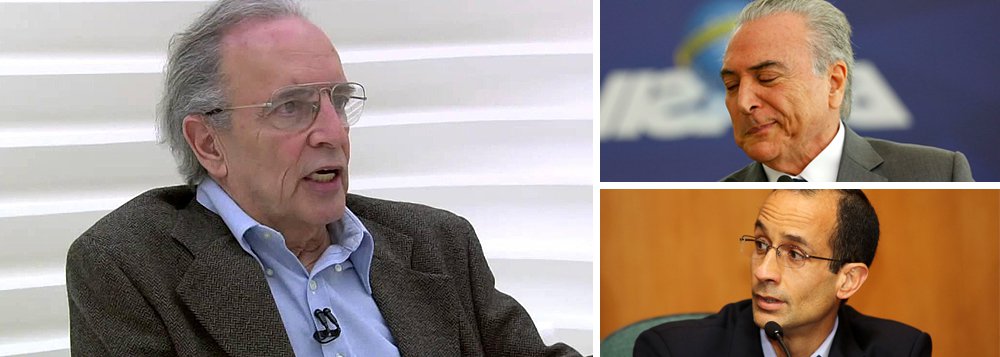 "A propósito: se um empresário de obras públicas é convidado a jantar com o vice-presidente da República, em palácio, e dele ouve um pedido explícito de dinheiro, que alternativas tem para sua resposta?", questiona o colunista Janio de Freitas, afirmando que o jantar entre Michel Temer e Marcelo Odebrecht foi quase uma extorsão (Foto: Leonardo Attuch) "A propósito: se um empresário de obras públicas é convidado a jantar com o vice-presidente da República, em palácio, e dele ouve um pedido explícito de dinheiro, que alternativas tem para sua resposta?", questiona o colunista Janio de Freitas, afirmando que o jantar entre Michel Temer e Marcelo Odebrecht foi quase uma extorsão