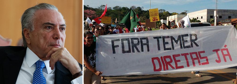 Pesquisa Vox Populi, contratada pela CUT, confirma: Michel Temer conseguiu unir o Brasil contra ele; segundo o levantamento, 85% dos brasileiros querem que o Tribunal Superior Eleitoral casse Temer na sessão que ocorrerá nesta terça-feira 6 e 89% querem escolher o novo presidente da República; a pesquisa aponta ainda que 75% dos brasileiros avaliam negativamente o desempenho de Temer como presidente; para 20%, ele é regular e para apenas 3%, positivo; 73% dos entrevistados acreditam que o Brasil vai piorar com Temer no poder (em abril o percentual era de 61%) e 17% acham que vai ficar como está (Foto: Gisele Federicce) Pesquisa Vox Populi, contratada pela CUT, confirma: Michel Temer conseguiu unir o Brasil contra ele; segundo o levantamento, 85% dos brasileiros querem que o Tribunal Superior Eleitoral casse Temer na sessão que ocorrerá nesta terça-feira 6 e 89% querem escolher o novo presidente da República; a pesquisa aponta ainda que 75% dos brasileiros avaliam negativamente o desempenho de Temer como presidente; para 20%, ele é regular e para apenas 3%, positivo; 73% dos entrevistados acreditam que o Brasil vai piorar com Temer no poder (em abril o percentual era de 61%) e 17% acham que vai ficar como está