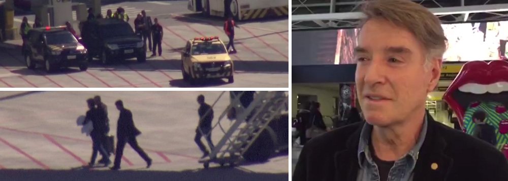O avião que trouxe o Eike Batista de Nova York para o Rio de Janeiro pousou há pouco no Aeroporto Internacional Tom Jobim/Galeão; agentes da Polícia Federal prenderam o empresário logo após ele desembarcar do avião; Eike embarcou no domingo (29), no Aeroporto John F. Kennedy, em Nova York, em um voo da American Airlines; suspeito de lavagem de dinheiro em um esquema de corrupção que também atinge o ex-governador do Rio Sérgio Cabral, que está preso, Eike Batista foi do posto de mais badalado do país ao de presidiário (Foto: Aquiles Lins) O avião que trouxe o Eike Batista de Nova York para o Rio de Janeiro pousou há pouco no Aeroporto Internacional Tom Jobim/Galeão; agentes da Polícia Federal prenderam o empresário logo após ele desembarcar do avião; Eike embarcou no domingo (29), no Aeroporto John F. Kennedy, em Nova York, em um voo da American Airlines; suspeito de lavagem de dinheiro em um esquema de corrupção que também atinge o ex-governador do Rio Sérgio Cabral, que está preso, Eike Batista foi do posto de mais badalado do país ao de presidiário