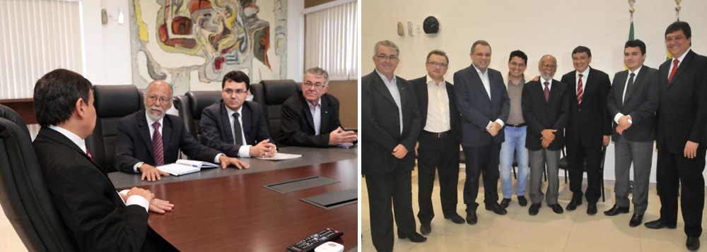 O presidente da Associação Brasileira das Zonas de Processamento de Exportação (CZPE), Helson Braga; o presidente da ZPE Parnaíba, Paulo Cardoso; e o ex-prefeito de Parnaíba, Florentino Neto, foram recebidos pelo governador Wellington Dias, no escritório da residência oficial; na oportunidade, foi pedido apoio à aprovação do projeto de lei que tramita na Câmara Federal objetivando ampliar o potencial de investimento das ZPE brasileiras, em especial a de Parnaíba (Foto: Leonardo Lucena) O presidente da Associação Brasileira das Zonas de Processamento de Exportação (CZPE), Helson Braga; o presidente da ZPE Parnaíba, Paulo Cardoso; e o ex-prefeito de Parnaíba, Florentino Neto, foram recebidos pelo governador Wellington Dias, no escritório da residência oficial; na oportunidade, foi pedido apoio à aprovação do projeto de lei que tramita na Câmara Federal objetivando ampliar o potencial de investimento das ZPE brasileiras, em especial a de Parnaíba