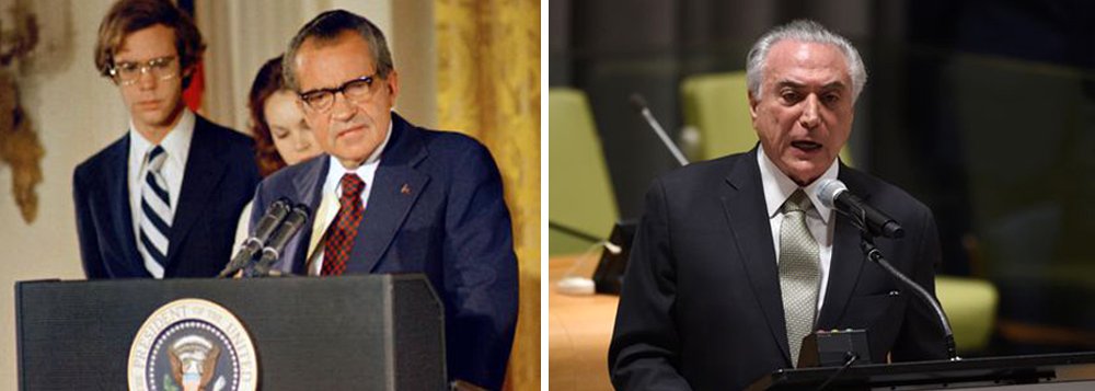 Os mesmos fatores que levaram a renúncia de Richard Nixon da presidência dos EUA, em 1974, estão presentes na crise que acompanha o governo Michel Temer: colapso da economia, revolta da juventude e um escândalo que envolve assessores diretos do presidente", escreve Paulo Moreira Leite; "A diferença, no Brasil, é que os mesmos elementos se apresentam de forma muito mais grave. Vive-se uma depressão do conjunto da atividade econômica, em vez de uma recessão convencional. Destruição deliberada de instrumentos de prestação de serviços necessários a maioria da população, como os governos estaduais"; para o articulista, "com a reforma da Previdência Temer pode encontrar o Vietnã que vai assinalar o fim de seu governo" (Foto: Paulo Moreira Leite) Os mesmos fatores que levaram a renúncia de Richard Nixon da presidência dos EUA, em 1974, estão presentes na crise que acompanha o governo Michel Temer: colapso da economia, revolta da juventude e um escândalo que envolve assessores diretos do presidente", escreve Paulo Moreira Leite; "A diferença, no Brasil, é que os mesmos elementos se apresentam de forma muito mais grave. Vive-se uma depressão do conjunto da atividade econômica, em vez de uma recessão convencional. Destruição deliberada de instrumentos de prestação de serviços necessários a maioria da população, como os governos estaduais"; para o articulista, "com a reforma da Previdência Temer pode encontrar o Vietnã que vai assinalar o fim de seu governo"