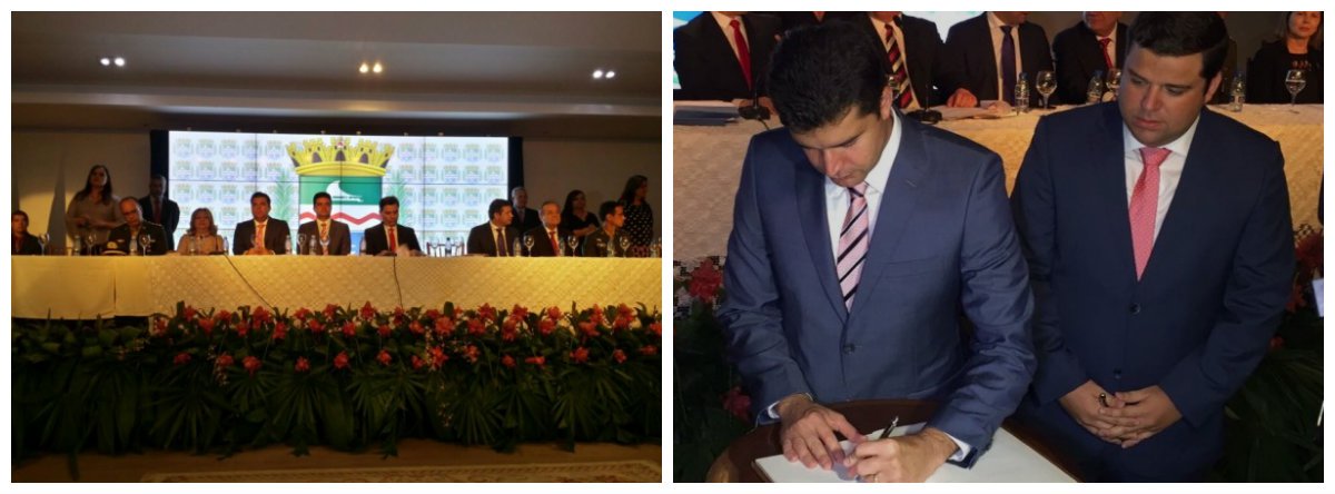 O prefeito Rui Palmeira (PSDB) e o vice Marcelo Palmeira (PP) foram empossados no cargo no início da noite deste domingo (1º), durante solenidade ocorrida no Hotel Ritz Lagoa da Anta, em Maceió; Rui afirmou que a prioridade dessa nova gestão será conseguir mais recursos federais e a liberação do empréstimo com o BID para 'tocar' obras nas áreas de habitação e saúde (Foto: Voney Malta) O prefeito Rui Palmeira (PSDB) e o vice Marcelo Palmeira (PP) foram empossados no cargo no início da noite deste domingo (1º), durante solenidade ocorrida no Hotel Ritz Lagoa da Anta, em Maceió; Rui afirmou que a prioridade dessa nova gestão será conseguir mais recursos federais e a liberação do empréstimo com o BID para 'tocar' obras nas áreas de habitação e saúde