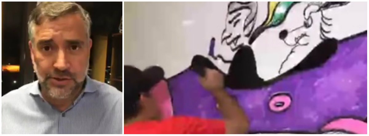 Em solidariedade aos artistas de rua de São Paulo, que segundo Paulo Pimenta (PT-RS) estão sendo reprimidos pelo "fascista" do prefeito João Doria, o deputado convida o artista Daniel Pxeira para fazer uma intervenção em seu gabinete; "A cidade não pode se transformar num cemitério a céu aberto. São Paulo não pode se transformar num cemitério cinza", diz o artista (Foto: Gisele Federicce) Em solidariedade aos artistas de rua de São Paulo, que segundo Paulo Pimenta (PT-RS) estão sendo reprimidos pelo "fascista" do prefeito João Doria, o deputado convida o artista Daniel Pxeira para fazer uma intervenção em seu gabinete; "A cidade não pode se transformar num cemitério a céu aberto. São Paulo não pode se transformar num cemitério cinza", diz o artista