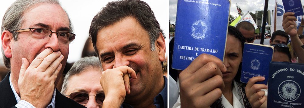 Sabotagem ao governo federal imposta pela dupla após a vitória de Dilma Rousseff em 2014 custou caro ao País: quase 3 milhões de demissões em 2015, que foram resultado da política do "quanto pior, melhor", colocada em marcha para viabilizar o impeachment; pela primeira vez desde 2004, houve queda no número de brasileiros ocupados, de acordo com a Pesquisa Nacional por Amostra de Domicílios (Pnad) 2015, divulgada pelo IBGE nesta sexta-feira 25; a redução de 3,9% representou menos 3,8 milhões de pessoas ocupadas; a renda real do trabalhador também caiu pela primeira vez em 11 anos (Foto: Gisele Federicce) Sabotagem ao governo federal imposta pela dupla após a vitória de Dilma Rousseff em 2014 custou caro ao País: quase 3 milhões de demissões em 2015, que foram resultado da política do "quanto pior, melhor", colocada em marcha para viabilizar o impeachment; pela primeira vez desde 2004, houve queda no número de brasileiros ocupados, de acordo com a Pesquisa Nacional por Amostra de Domicílios (Pnad) 2015, divulgada pelo IBGE nesta sexta-feira 25; a redução de 3,9% representou menos 3,8 milhões de pessoas ocupadas; a renda real do trabalhador também caiu pela primeira vez em 11 anos