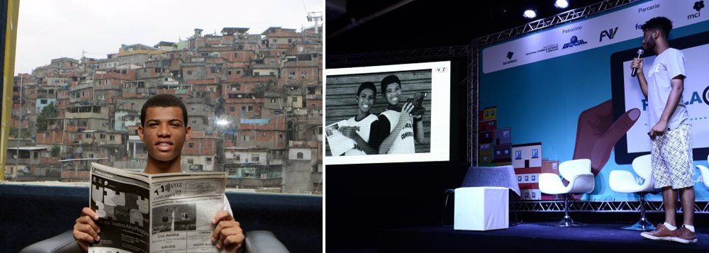 Criado em 2005, o jornal Voz das Comunidades, que até agora só tinha versão na internet, passará a ser distribuído, em fevereiro, em dez favelas do Rio, em versão impressa; a primeira edição, com 10 mil exemplares, terá 24 páginas com reportagens de colaboradores das favelas da Kelson, do Boréu, Formiga, Cantagalo, Pavão/Pavãozinho, Cidade de Deus, Fumacê, Vila Kennedy, da Penha, além do Complexo do Alemão; os recursos virão de anúncios de comerciantes locais, mas a equipe busca patrocinadores externos; a primeira edição terá o apoio do Sebrae (Foto: Leonardo Lucena) Criado em 2005, o jornal Voz das Comunidades, que até agora só tinha versão na internet, passará a ser distribuído, em fevereiro, em dez favelas do Rio, em versão impressa; a primeira edição, com 10 mil exemplares, terá 24 páginas com reportagens de colaboradores das favelas da Kelson, do Boréu, Formiga, Cantagalo, Pavão/Pavãozinho, Cidade de Deus, Fumacê, Vila Kennedy, da Penha, além do Complexo do Alemão; os recursos virão de anúncios de comerciantes locais, mas a equipe busca patrocinadores externos; a primeira edição terá o apoio do Sebrae