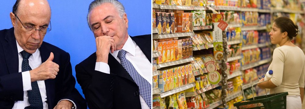 Índice Nacional de Preços ao Consumidor (INPC),a chamada inflação da baixa renda, fechou o ano passado com resultado acumulado de 6,58%, acima da meta fixada pelo Banco Central; ao contrário, o Índice Nacional de Preços ao Consumidor Amplo (IPCA) fechou 2016 com alta acumulada de 6,29%, ficando abaixo do teto da meta de 6,5% fixada pelo Banco Central; indicador comprova que medidas econômicas adotadas por Michel temer e pelo ministro da Fazenda, Henrique Meirelles, afetam sobremaneira as camadas menos favorecidas da população; no Twitter, Temer comemorou a inflação no centro da meta: "Estamos com a inflação abaixo do teto da meta, o que mostra que o governo está no caminho certo", mas não comentou nada acerca do aperto sobre os mais pobres (Foto: Paulo Emílio) Índice Nacional de Preços ao Consumidor (INPC),a chamada inflação da baixa renda, fechou o ano passado com resultado acumulado de 6,58%, acima da meta fixada pelo Banco Central; ao contrário, o Índice Nacional de Preços ao Consumidor Amplo (IPCA) fechou 2016 com alta acumulada de 6,29%, ficando abaixo do teto da meta de 6,5% fixada pelo Banco Central; indicador comprova que medidas econômicas adotadas por Michel temer e pelo ministro da Fazenda, Henrique Meirelles, afetam sobremaneira as camadas menos favorecidas da população; no Twitter, Temer comemorou a inflação no centro da meta: "Estamos com a inflação abaixo do teto da meta, o que mostra que o governo está no caminho certo", mas não comentou nada acerca do aperto sobre os mais pobres