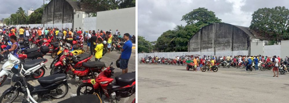Um grupo de condutores de "cinquentinhas" protestou, em Maceió, contra a decisão do Departamento Nacional de Trânsito (Denatran) que passou a exigir Carteira de Habilitação (CNH) para guiar as motocicletas; principal reivindicação deles é a criação de uma Autorização de Condução de Ciclomotores social (Foto: Voney Malta) Um grupo de condutores de "cinquentinhas" protestou, em Maceió, contra a decisão do Departamento Nacional de Trânsito (Denatran) que passou a exigir Carteira de Habilitação (CNH) para guiar as motocicletas; principal reivindicação deles é a criação de uma Autorização de Condução de Ciclomotores social