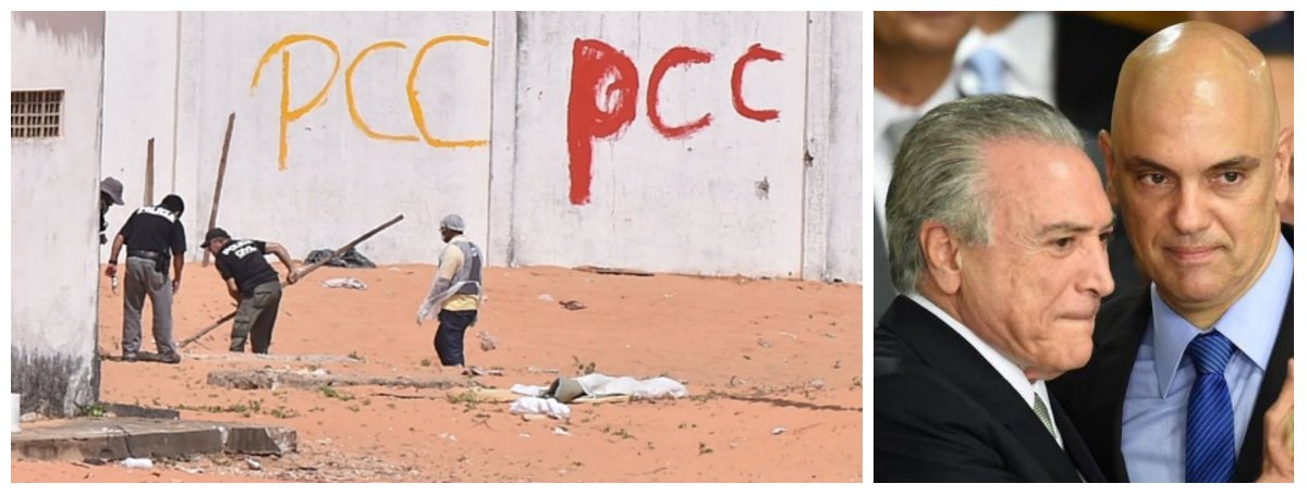 Embora os governos federal e do Rio Grande do Norte tenham anunciado dez mortos, na rebelião que teria sido controlada, no presídio de Alcaçuz, no Rio Grande do Norte, já se sabe que foram pelo menos 26 mortes; todos os presos foram decapitados ou carbonizados e os líderes da rebelião picharam as paredes do presídio com a sigla da facção criminosa PCC, o Primeiro Comando da Capital; dias atrás, depois dos massacres de Manaus e Roraima, o ministro Alexandre de Moraes disse que a situação estava sob controle; mortes nas duas primeiras semanas de 2017 já se aproximam de 140 (Foto: Leonardo Attuch) Embora os governos federal e do Rio Grande do Norte tenham anunciado dez mortos, na rebelião que teria sido controlada, no presídio de Alcaçuz, no Rio Grande do Norte, já se sabe que foram pelo menos 26 mortes; todos os presos foram decapitados ou carbonizados e os líderes da rebelião picharam as paredes do presídio com a sigla da facção criminosa PCC, o Primeiro Comando da Capital; dias atrás, depois dos massacres de Manaus e Roraima, o ministro Alexandre de Moraes disse que a situação estava sob controle; mortes nas duas primeiras semanas de 2017 já se aproximam de 140