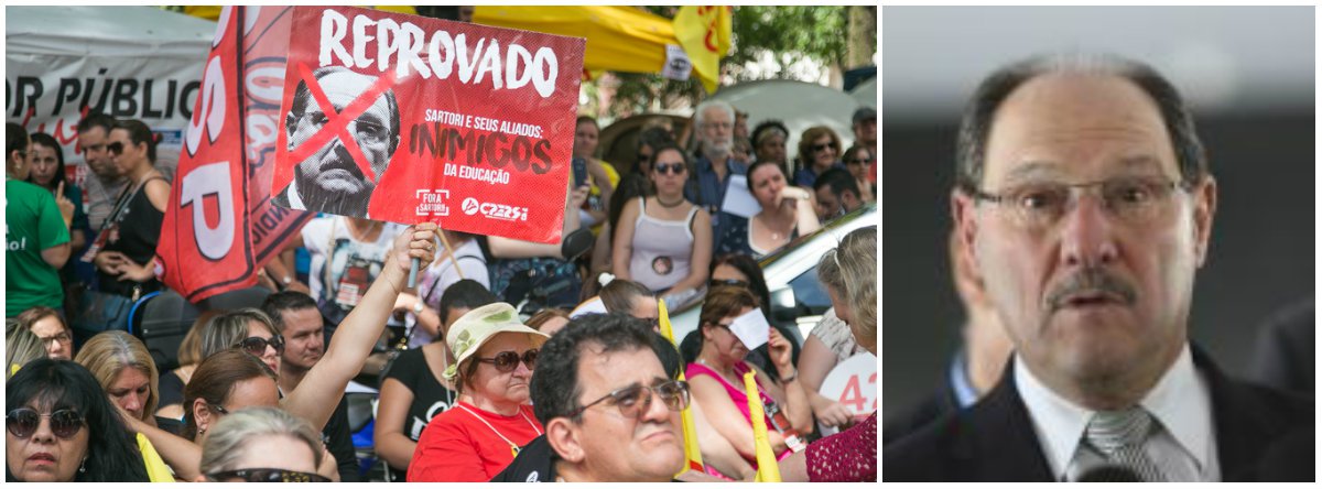 Termina na próxima segunda-feira (26) a greve de professores e funcionários de escola do Estado iniciada no dia 13 de dezembro; porém, a direção do Cpers Sindicato alerta os educadores para que estejam atentos, pois a qualquer momento a mobilização pode ser retomada na Praça da Matriz; "Conseguimos que o governo recuasse, mas precisamos nos manter atentos, pois Sartori e seus aliados podem recolocar seu pacote de maldades em votação, em convocação extraordinária. Fiquem alertas ao chamado do Cpers", destaca a presidente do Cpers, Helenir Aguiar Schürer. (Foto: Leonardo Lucena) Termina na próxima segunda-feira (26) a greve de professores e funcionários de escola do Estado iniciada no dia 13 de dezembro; porém, a direção do Cpers Sindicato alerta os educadores para que estejam atentos, pois a qualquer momento a mobilização pode ser retomada na Praça da Matriz; "Conseguimos que o governo recuasse, mas precisamos nos manter atentos, pois Sartori e seus aliados podem recolocar seu pacote de maldades em votação, em convocação extraordinária. Fiquem alertas ao chamado do Cpers", destaca a presidente do Cpers, Helenir Aguiar Schürer.