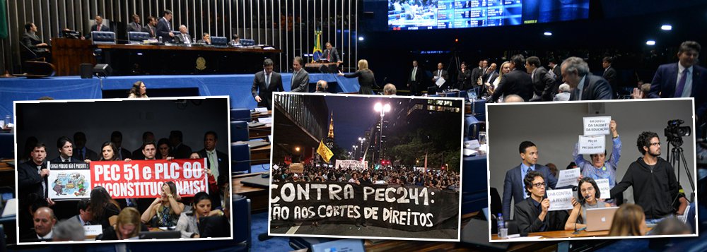 Núcleo de Estudos e Pesquisas da Consultoria Legislativa produziu um artigo técnico que conclui haver "inconstitucionalidades" na Proposta de Emenda à Constituição nº 55 (241 na Câmara), que impõe um teto para os gastos públicos do governo federal; "a PEC nº 55, de 2016, tende a abolir as cláusulas pétreas previstas nos incisos II, III e IV do § 4º do art. 60 da Constituição Federal, que se referem, respectivamente, ao voto direto, secreto, universal e periódico; à separação de Poderes e aos direitos e garantias individuais, razão pela qual deve ter sua tramitação interrompida no âmbito das Casas do Congresso Nacional", diz o texto; por decisão da Comunicação do Senado, o estudo não será divulgado por meio de reportagem na Agência Senado, como acontece em todos os casos; confira a íntegra (Foto: Gisele Federicce) Núcleo de Estudos e Pesquisas da Consultoria Legislativa produziu um artigo técnico que conclui haver "inconstitucionalidades" na Proposta de Emenda à Constituição nº 55 (241 na Câmara), que impõe um teto para os gastos públicos do governo federal; "a PEC nº 55, de 2016, tende a abolir as cláusulas pétreas previstas nos incisos II, III e IV do § 4º do art. 60 da Constituição Federal, que se referem, respectivamente, ao voto direto, secreto, universal e periódico; à separação de Poderes e aos direitos e garantias individuais, razão pela qual deve ter sua tramitação interrompida no âmbito das Casas do Congresso Nacional", diz o texto; por decisão da Comunicação do Senado, o estudo não será divulgado por meio de reportagem na Agência Senado, como acontece em todos os casos; confira a íntegra
