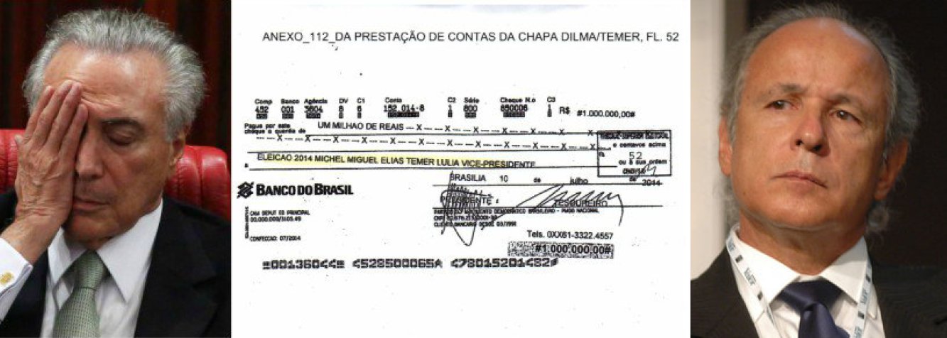 "Se a doação foi pagamento de propina, foi pagamento a Michel Temer…", aponta Fernando Brito, editor do Tijolaço, ao comentar o cheque de R$ 1 milhão da Andrade Gutierrez para o então vice-presidente (Foto: Leonardo Attuch) "Se a doação foi pagamento de propina, foi pagamento a Michel Temer…", aponta Fernando Brito, editor do Tijolaço, ao comentar o cheque de R$ 1 milhão da Andrade Gutierrez para o então vice-presidente