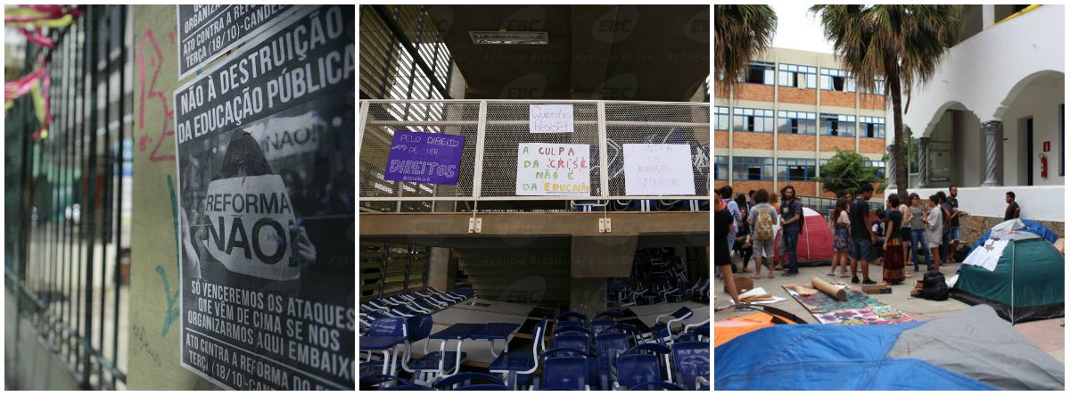 Contra a PEC 241, que agora tramita no Senado como 55, estudantes ocupam 168 universidades em todas as regiões do País, na ação que já é a maior organização estudantil da história brasileira. O movimento, que resistiu mesmo com a chegada do Enem, o que fez com que o governo adiasse a prova em algumas escolas, luta contra o conteúdo nocivo da proposta encaminhada pelo governo Temer e que, caso aprovada, proporcionará o congelamento do investimento em educação nos próximos 20 anos (Foto: Gisele Federicce) Contra a PEC 241, que agora tramita no Senado como 55, estudantes ocupam 168 universidades em todas as regiões do País, na ação que já é a maior organização estudantil da história brasileira. O movimento, que resistiu mesmo com a chegada do Enem, o que fez com que o governo adiasse a prova em algumas escolas, luta contra o conteúdo nocivo da proposta encaminhada pelo governo Temer e que, caso aprovada, proporcionará o congelamento do investimento em educação nos próximos 20 anos
