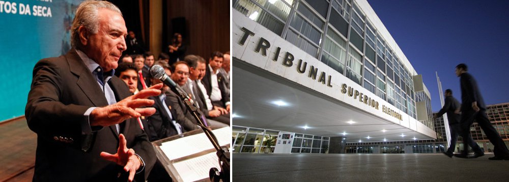 O entorno do presidente Michel Temer entende que a operação de busca e apreensão deflagrada em três gráficas que fizeram a campanha presidencial de 2014 nesta terça (27) pela PF pode não ter sido negativa para o peemedebista; a avaliação é de que a documentação apreendida postergará o julgamento; em abril e maio, o presidente nomeará dois dos 7 ministros do TSE; os novatos somados a ministros simpáticos ao presidente –como Gilmar Mendes e Luiz Fux– já lhe dariam maioria no tribunal (Foto: Valter Lima) O entorno do presidente Michel Temer entende que a operação de busca e apreensão deflagrada em três gráficas que fizeram a campanha presidencial de 2014 nesta terça (27) pela PF pode não ter sido negativa para o peemedebista; a avaliação é de que a documentação apreendida postergará o julgamento; em abril e maio, o presidente nomeará dois dos 7 ministros do TSE; os novatos somados a ministros simpáticos ao presidente –como Gilmar Mendes e Luiz Fux– já lhe dariam maioria no tribunal