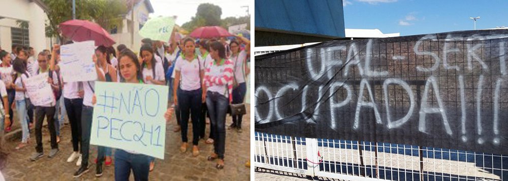 Alunos do campus Viçosa, do Instituto Federal de Alagoas (Ifal), foram às ruas da cidade protestar contra a Proposta de Emenda Constitucional 241, conhecida como “PEC do Teto dos Gastos Públicos”; ideia de sair às rua nasceu de um amplo debate realizado, há cerca de três semanas, no campus do Ifal (Foto: Voney Malta) Alunos do campus Viçosa, do Instituto Federal de Alagoas (Ifal), foram às ruas da cidade protestar contra a Proposta de Emenda Constitucional 241, conhecida como “PEC do Teto dos Gastos Públicos”; ideia de sair às rua nasceu de um amplo debate realizado, há cerca de três semanas, no campus do Ifal