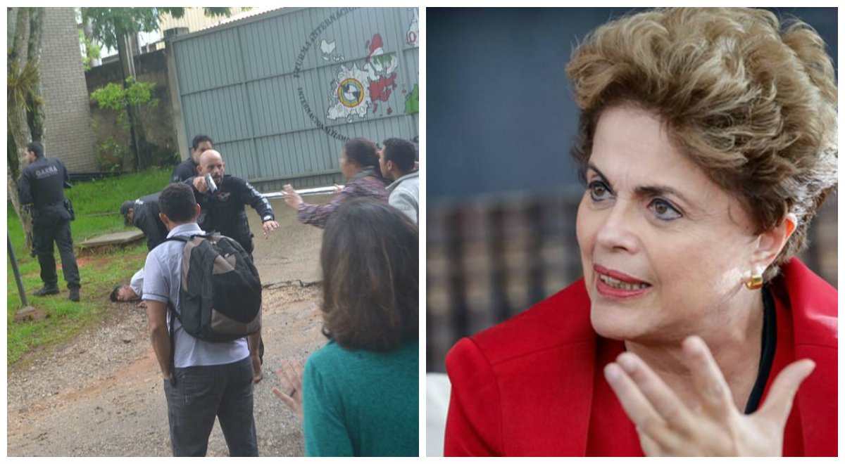 "A invasão da Escola Nacional Florestan Fernandes, ligada ao MST, é um precedente grave. Não há porque admitir ações policiais repressivas que resultem em tiros e ameaças letais, ainda mais em uma escola", diz a presidente afastada Dilma Rousseff; "É lamentável que a semana termine com novos assaltos aos direitos civis e a tentativa de criminalizar os movimentos sociais. O atropelo às regras do Estado de Direito, com a adoção de claras medidas de exceção, deve ser combatido. É uma ameaça à democracia que envergonha o país aos olhos do mundo" (Foto: Leonardo Attuch) "A invasão da Escola Nacional Florestan Fernandes, ligada ao MST, é um precedente grave. Não há porque admitir ações policiais repressivas que resultem em tiros e ameaças letais, ainda mais em uma escola", diz a presidente afastada Dilma Rousseff; "É lamentável que a semana termine com novos assaltos aos direitos civis e a tentativa de criminalizar os movimentos sociais. O atropelo às regras do Estado de Direito, com a adoção de claras medidas de exceção, deve ser combatido. É uma ameaça à democracia que envergonha o país aos olhos do mundo"