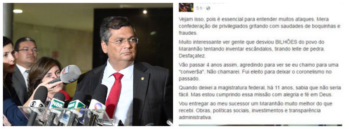 Através das redes sociais, o governador Flávio Dino (PCdoB) reagiu a ataques desferidos por meios de comunicação ligados ao grupo do ex-presidente José Sarney; “Vão passar quatro anos assim, agredindo para ver seu eu chamo para uma conversa. Não chamarei. Fui eleito para deixar o coronelismo no passado”, disse; ao que parece, a perda de regalias pelo grupo Sarney, caso de benefícios ligados a empresas e empresários, tem deixado a oligarquia assustada (Foto: Voney Malta) Através das redes sociais, o governador Flávio Dino (PCdoB) reagiu a ataques desferidos por meios de comunicação ligados ao grupo do ex-presidente José Sarney; “Vão passar quatro anos assim, agredindo para ver seu eu chamo para uma conversa. Não chamarei. Fui eleito para deixar o coronelismo no passado”, disse; ao que parece, a perda de regalias pelo grupo Sarney, caso de benefícios ligados a empresas e empresários, tem deixado a oligarquia assustada