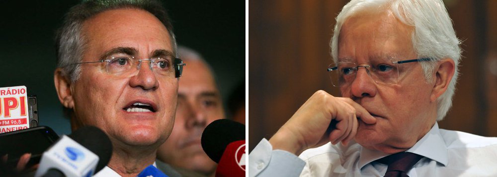 Colunista político Tales Faria afirmou nesta terça-feira, 6, que o senador Renan Calheiros (PMDB) enxerga no ministro Moreira Franco o responsável pela decisão do ministro Marco Aurélio Melo que resultou em seu afastamento da presidência do Senado; "A estratégia seria a seguinte: desviar o foco do presidente Michel Temer e do governo, focalizando os protestos em direção ao Congresso. Especialmente sobre Renan, fragilizado não só pelas denúncias da Lava Jato, mas sobretudo pelo embate com o Judiciário para tentar aprovar regras mais rígidas na lei de abuso de autoridade", diz; queda de Renan, entretanto, levou o PT ao comando do Senado e o tiro pode ter saído pela culatra (Foto: Aquiles Lins) Colunista político Tales Faria afirmou nesta terça-feira, 6, que o senador Renan Calheiros (PMDB) enxerga no ministro Moreira Franco o responsável pela decisão do ministro Marco Aurélio Melo que resultou em seu afastamento da presidência do Senado; "A estratégia seria a seguinte: desviar o foco do presidente Michel Temer e do governo, focalizando os protestos em direção ao Congresso. Especialmente sobre Renan, fragilizado não só pelas denúncias da Lava Jato, mas sobretudo pelo embate com o Judiciário para tentar aprovar regras mais rígidas na lei de abuso de autoridade", diz; queda de Renan, entretanto, levou o PT ao comando do Senado e o tiro pode ter saído pela culatra