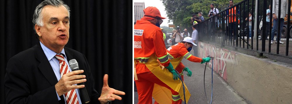 Ex-ministro da Cultura Juca Ferreira criticou a investida do prefeito tucano de São Paulo contra a arte nas ruas da cidade; "A ação de apagar os grafites do corredor da 23 de maio revela a perspectiva ‘cinzenta’ proposta pelo prefeito João Dória para a cidade de São Paulo, que aparece na forma de uma ação ignorante e autoritária", afirma; "Enquanto defendíamos que a beleza da cidade estava na valorização da diversidade de suas expressões culturais, Dória chama de ‘linda’ uma cidade de muros e painéis cinzas, que apaga as marcas de sua cultura" (Foto: Aquiles Lins) Ex-ministro da Cultura Juca Ferreira criticou a investida do prefeito tucano de São Paulo contra a arte nas ruas da cidade; "A ação de apagar os grafites do corredor da 23 de maio revela a perspectiva ‘cinzenta’ proposta pelo prefeito João Dória para a cidade de São Paulo, que aparece na forma de uma ação ignorante e autoritária", afirma; "Enquanto defendíamos que a beleza da cidade estava na valorização da diversidade de suas expressões culturais, Dória chama de ‘linda’ uma cidade de muros e painéis cinzas, que apaga as marcas de sua cultura"