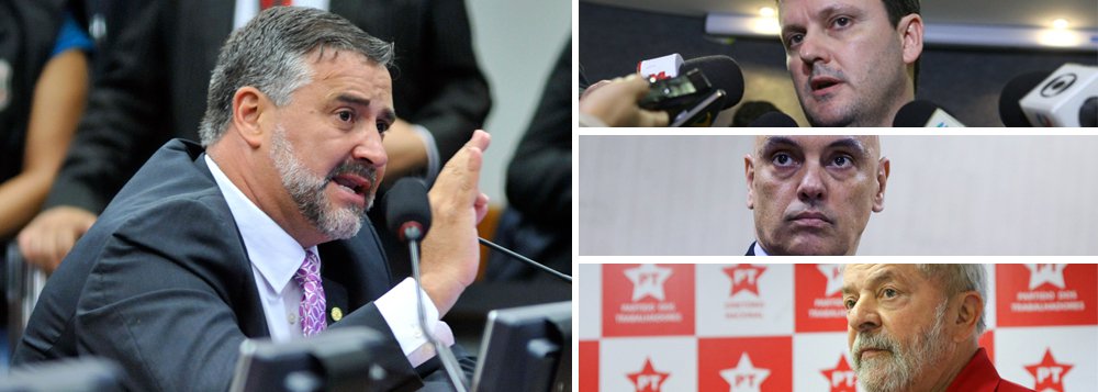 A iniciativa foi anunciada pelo deputado Paulo Pimenta (PT-RS), que também acusou o delegado Igor Romário de Paula, chefe da Lava Jato, de cometer abuso de autoridade contra o ex-presidente Lula ao prever sua prisão num prazo de 60 dias; Pimenta afirmou que o PT irá ao Ministério Público e ao ministro da Justiça, Alexandre de Moraes, para exigir a punição do delegado; "além de criminoso, ele foi covarde, pois buscou atingir o presidente Lula num momento de fragilidade", disse Pimenta, lembrando que Lula acompanha Dona Marisa, que está em coma, no hospital; Pimenta lembrou ainda que o delegado Igor fez campanha nas redes sociais para o senador Aécio Neves (PSDB-MG), o político mais delatado na Lava Jato; vídeo (Foto: Leonardo Attuch) A iniciativa foi anunciada pelo deputado Paulo Pimenta (PT-RS), que também acusou o delegado Igor Romário de Paula, chefe da Lava Jato, de cometer abuso de autoridade contra o ex-presidente Lula ao prever sua prisão num prazo de 60 dias; Pimenta afirmou que o PT irá ao Ministério Público e ao ministro da Justiça, Alexandre de Moraes, para exigir a punição do delegado; "além de criminoso, ele foi covarde, pois buscou atingir o presidente Lula num momento de fragilidade", disse Pimenta, lembrando que Lula acompanha Dona Marisa, que está em coma, no hospital; Pimenta lembrou ainda que o delegado Igor fez campanha nas redes sociais para o senador Aécio Neves (PSDB-MG), o político mais delatado na Lava Jato; vídeo