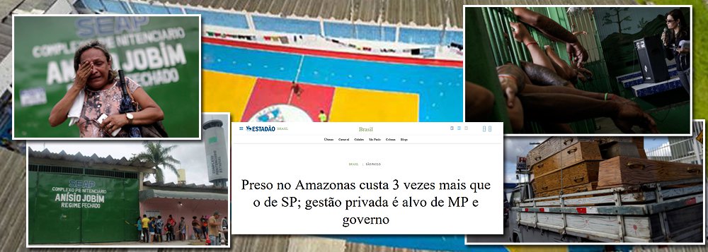 A substituição do Estado pela iniciativa privada na administração das unidades prisionais do Amazonas tem um alto custo financeiro e social; apesar de cobrar do Estado um valor por preso muito maior do que os praticados em outros lugares do Brasil — três vezes o valor de São Paulo, por exemplo—, a empresa Umanizzare, responsável pelo presídio em que aconteceu o massacre de 56 detentos, é acusada pelo Ministério Público de “descontrole de segurança” e “ineficiência de gestão”; mesmo assim, o repasse aos empresários disparou; em 2016, o pagamento à Umanizzare chegou a R$ 429,4 milhões, o dobro do ano anterior (Foto: Giuliana Miranda) A substituição do Estado pela iniciativa privada na administração das unidades prisionais do Amazonas tem um alto custo financeiro e social; apesar de cobrar do Estado um valor por preso muito maior do que os praticados em outros lugares do Brasil — três vezes o valor de São Paulo, por exemplo—, a empresa Umanizzare, responsável pelo presídio em que aconteceu o massacre de 56 detentos, é acusada pelo Ministério Público de “descontrole de segurança” e “ineficiência de gestão”; mesmo assim, o repasse aos empresários disparou; em 2016, o pagamento à Umanizzare chegou a R$ 429,4 milhões, o dobro do ano anterior