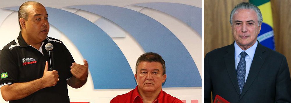 "Rasgou-se a Constituição para rasgar a CLT", afirmou o presidente da CUT, Vagner Freitas; "A pauta é derrubar o Temer, é restituir a democracia no Brasil. Não é a hora de discutirmos quem é o protagonista da luta contra a direita", acrescentou o dirigente nesta manhã, na abertura de encontro em São Bernardo do Campo, no ABC paulista, promovido pela Confederação Nacional dos Metalúrgicos da CUT, do qual também participou o ex-presidente Lula (Foto: Gisele Federicce) "Rasgou-se a Constituição para rasgar a CLT", afirmou o presidente da CUT, Vagner Freitas; "A pauta é derrubar o Temer, é restituir a democracia no Brasil. Não é a hora de discutirmos quem é o protagonista da luta contra a direita", acrescentou o dirigente nesta manhã, na abertura de encontro em São Bernardo do Campo, no ABC paulista, promovido pela Confederação Nacional dos Metalúrgicos da CUT, do qual também participou o ex-presidente Lula