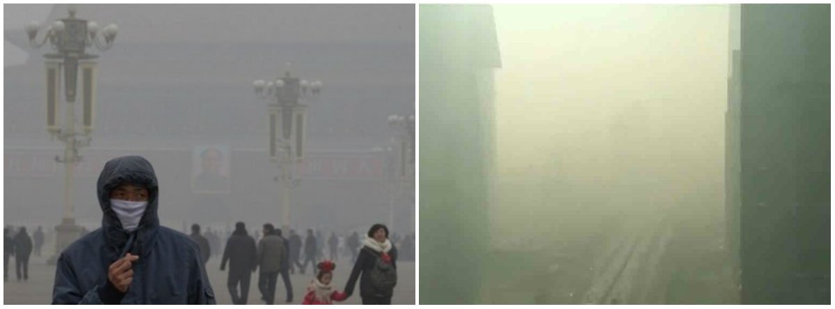 O ano de 2017 começa com Pequim e dezenas de outras cidades no centro e no norte da China com níveis altíssimos de poluição no ar e mais de 300 voos atrasados ou cancelados no país por esse motivo (Foto: Gisele Federicce) O ano de 2017 começa com Pequim e dezenas de outras cidades no centro e no norte da China com níveis altíssimos de poluição no ar e mais de 300 voos atrasados ou cancelados no país por esse motivo