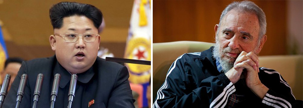 Governo de Pyongyang envia delegação de alto nível para funeral do revolucionário cubano. Líderes norte-coreanos dizem que "relações fraternais de amizade" com Cuba permanecerão para sempre. O líder norte-coreano, Kim Jong-un, enviou uma coroa de flores à embaixada cubana no país (Foto: Gisele Federicce) Governo de Pyongyang envia delegação de alto nível para funeral do revolucionário cubano. Líderes norte-coreanos dizem que "relações fraternais de amizade" com Cuba permanecerão para sempre. O líder norte-coreano, Kim Jong-un, enviou uma coroa de flores à embaixada cubana no país