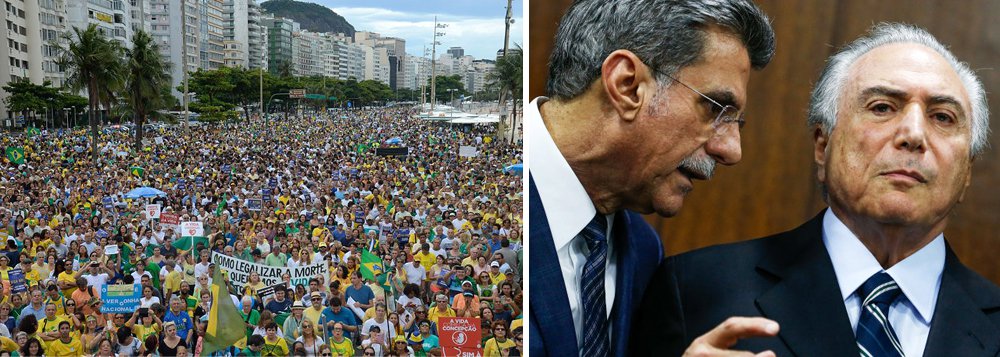 Colocado no poder por políticos e parlamentares apavorados com a Lava Jato, Michel Temer corre agora o risco de frustrá-los, depois das manifestações deste domingo; o impeachment da presidente Dilma Rousseff teve como finalidade principal afastar a presidente honesta para que fosse possível, sob o comando de Temer, frear a Lava Jato e "estancar essa sangria", como definiu seu líder Romero Jucá (PMDB-RR); emparedado pelos protestos, e com péssimos resultados na economia, Temer já tenta se desvencilhar de sua missão principal, mas corre o risco de ser derrubado pelos mesmos parlamentares que o apoiaram; "se não sancionar, cai", disse um representante do baixo clero, que comandou a reação do parlamento às chamadas "10 medidas contra a corrupção" (Foto: Leonardo Attuch) Colocado no poder por políticos e parlamentares apavorados com a Lava Jato, Michel Temer corre agora o risco de frustrá-los, depois das manifestações deste domingo; o impeachment da presidente Dilma Rousseff teve como finalidade principal afastar a presidente honesta para que fosse possível, sob o comando de Temer, frear a Lava Jato e "estancar essa sangria", como definiu seu líder Romero Jucá (PMDB-RR); emparedado pelos protestos, e com péssimos resultados na economia, Temer já tenta se desvencilhar de sua missão principal, mas corre o risco de ser derrubado pelos mesmos parlamentares que o apoiaram; "se não sancionar, cai", disse um representante do baixo clero, que comandou a reação do parlamento às chamadas "10 medidas contra a corrupção"