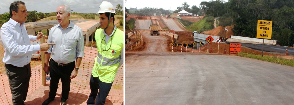 Com 11, 2 quilômetros de extensão, a Via Metropolitana, que ligará a Rodovia CIA-Aeroporto e a Estrada do Coco, vai reduzir consideravelmente o tempo de percurso dos cerca de 110 mil veículos que trafegam diariamente pela região; o acesso entre os dois pontos, que normalmente leva 50 minutos em horário de pico, passará a ser feito em apenas 10 minutos pela nova via; a obra, que já está com avanço de 56%, recebeu a visita do governador Rui Costa, nesta quinta-feira; "O objetivo é garantir a mobilidade urbana dentro de Lauro de Freitas, uma vez que a BA-099 passa por dentro da cidade e causa engarrafamentos, atrapalhando também a vida de quem vai para Camaçari e para o Litoral Norte. Vamos desafogar o tráfego, melhorando a vida de todos", disse Rui (Foto: Romulo Faro) Com 11, 2 quilômetros de extensão, a Via Metropolitana, que ligará a Rodovia CIA-Aeroporto e a Estrada do Coco, vai reduzir consideravelmente o tempo de percurso dos cerca de 110 mil veículos que trafegam diariamente pela região; o acesso entre os dois pontos, que normalmente leva 50 minutos em horário de pico, passará a ser feito em apenas 10 minutos pela nova via; a obra, que já está com avanço de 56%, recebeu a visita do governador Rui Costa, nesta quinta-feira; "O objetivo é garantir a mobilidade urbana dentro de Lauro de Freitas, uma vez que a BA-099 passa por dentro da cidade e causa engarrafamentos, atrapalhando também a vida de quem vai para Camaçari e para o Litoral Norte. Vamos desafogar o tráfego, melhorando a vida de todos", disse Rui