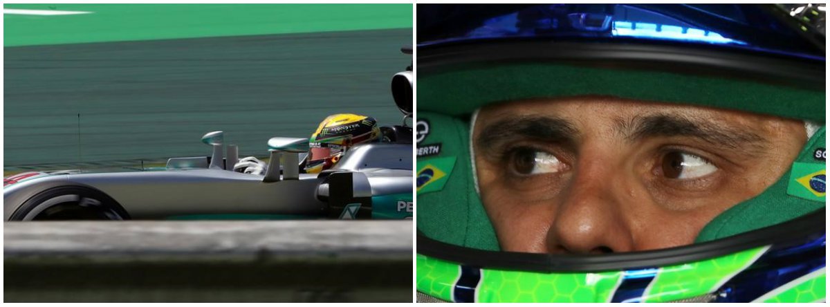 O tricampeão mundial Lewis Hamilton venceu uma corrida com várias pausas, molhada e caótica no Grande Prêmio do Brasil, neste domingo, para levar a batalha do título da Fórmula 1 com o colega de Mercedes, Nico Rosberg, à última prova em Abu Dhabi; o brasileiro Felipe Massa, que está deixando a Fórmula 1, não completou a corrida após bater a sua Williams (Foto: Gisele Federicce) O tricampeão mundial Lewis Hamilton venceu uma corrida com várias pausas, molhada e caótica no Grande Prêmio do Brasil, neste domingo, para levar a batalha do título da Fórmula 1 com o colega de Mercedes, Nico Rosberg, à última prova em Abu Dhabi; o brasileiro Felipe Massa, que está deixando a Fórmula 1, não completou a corrida após bater a sua Williams